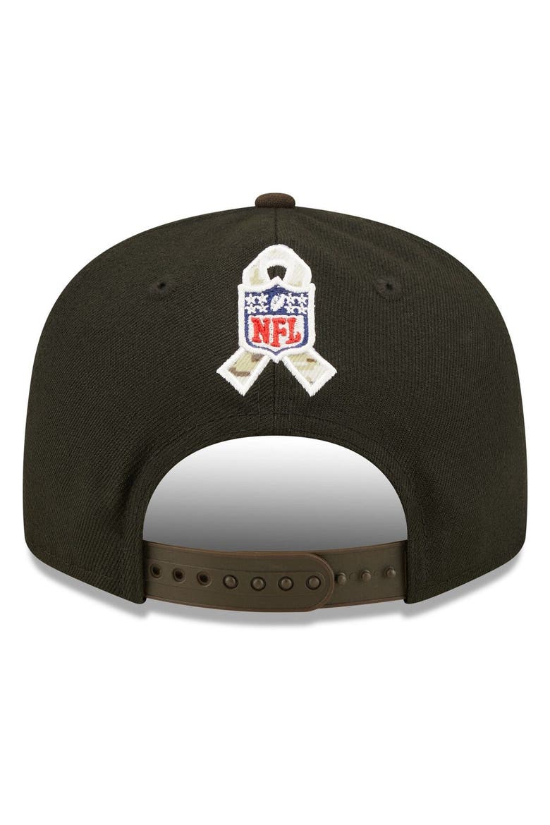 Men's New Era Black/Brown Cleveland Browns 2022 Salute To Service 9FIFTY Snapback Hat, Alternate, color, Black