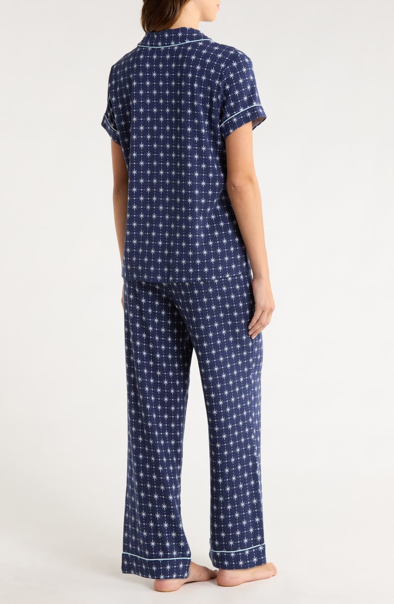 Nordstrom Moonlight Eco Crop Pajamas, Alternate, color, Navy- White Celestial Foulard