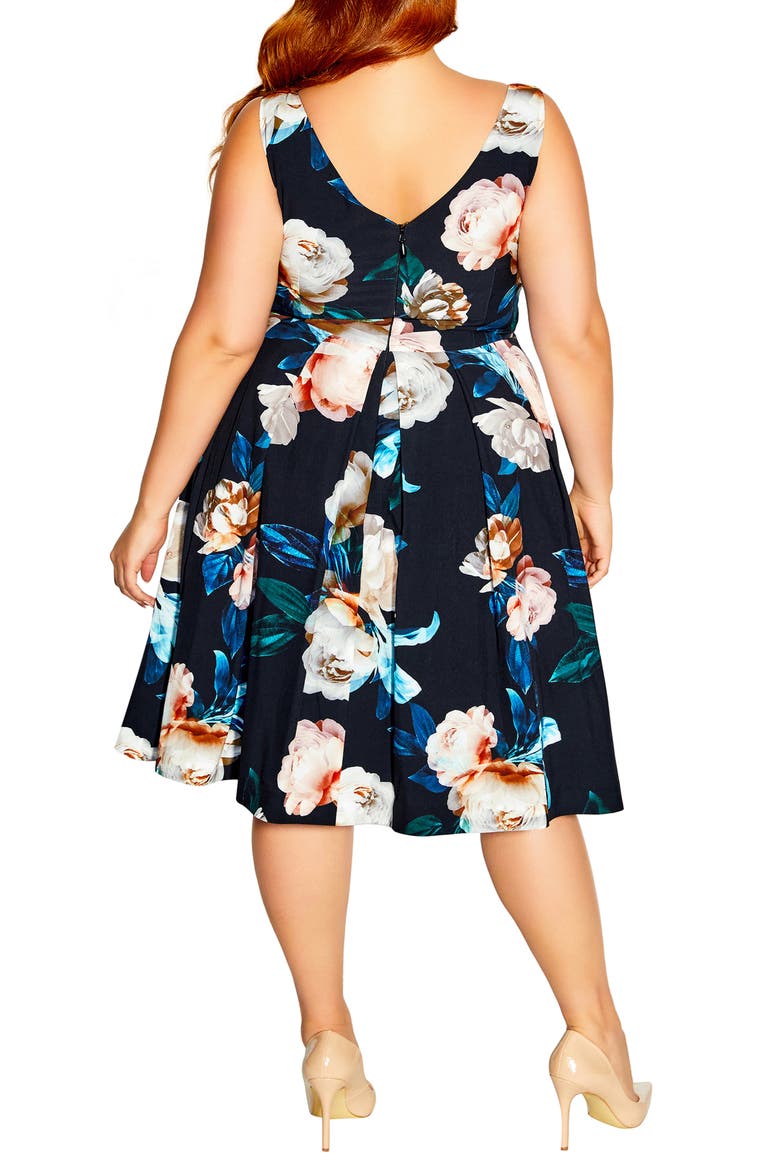 Sandra Floral A-Line Dress, Alternate, color, BLACK CAMILLA FL