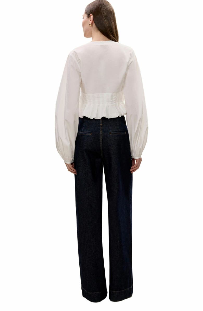 Rebecca Taylor Yara Poplin Blouse, Alternate, color, Milk