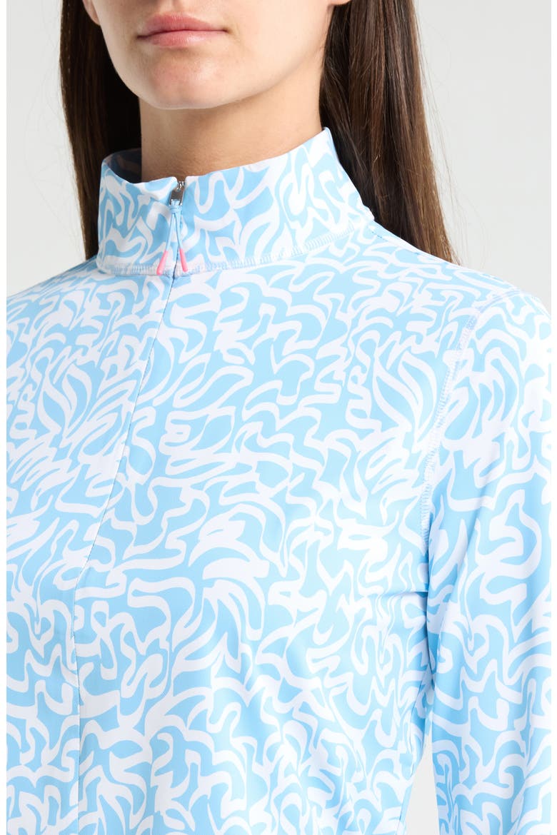 Scribble Print Quarter Zip Golf Sweatshirt, Alternate, color, BAJA