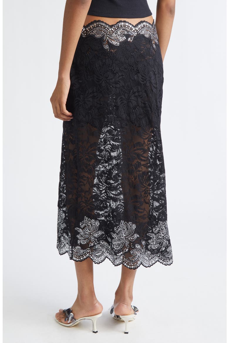 Stud Embellished Lace Skirt, Alternate, color, BLACK