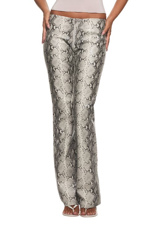 Hendrix 2.0 Snakeskin Print Faux Leather Pants