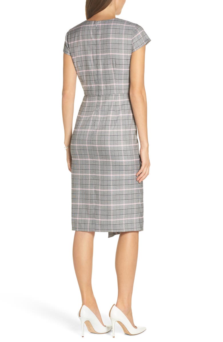 1901 Wrapped Plaid Sheath Dress, Alternate, color,