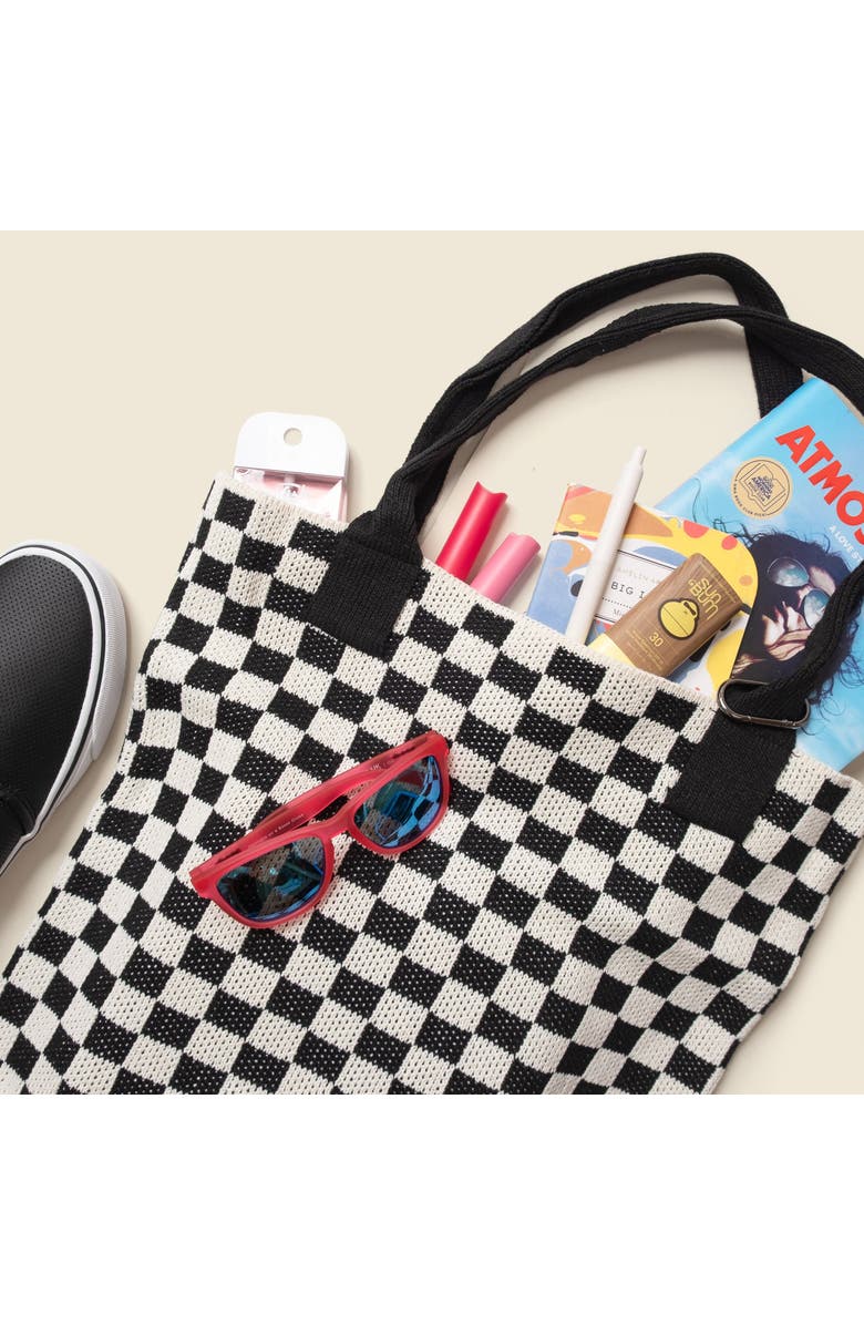 Casupo Checkered Sweater Tote Bag, Alternate, color, Black And White