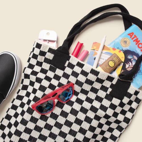 Casupo Checkered Sweater Tote Bag In Multi