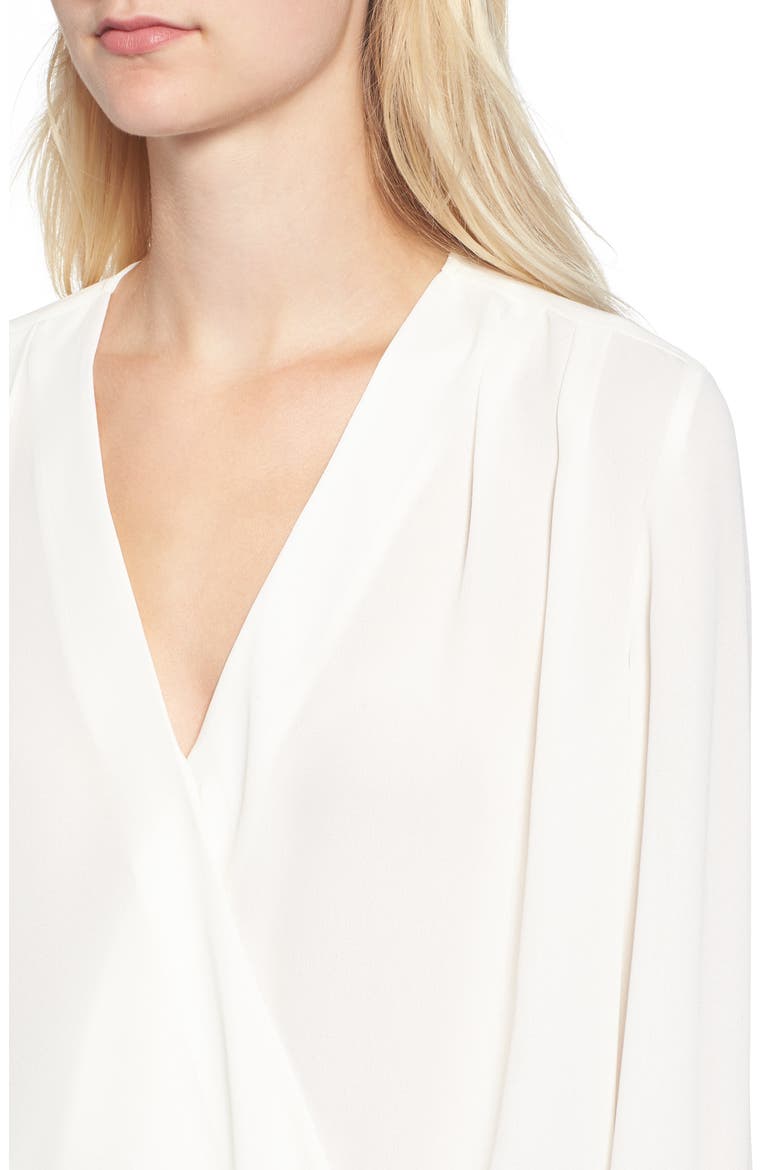 Surplice Tie Sleeve Top, Alternate, color, IVORY