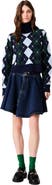 maje Argyle sweater with rhinestones