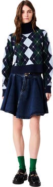 maje Argyle sweater with rhinestones