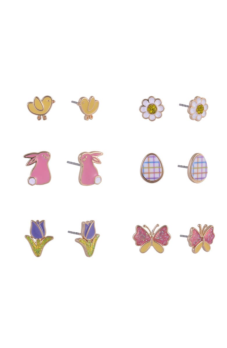Hallmark 6 pack Easter Theme Stud Earring Set, Main, color, Multicolored