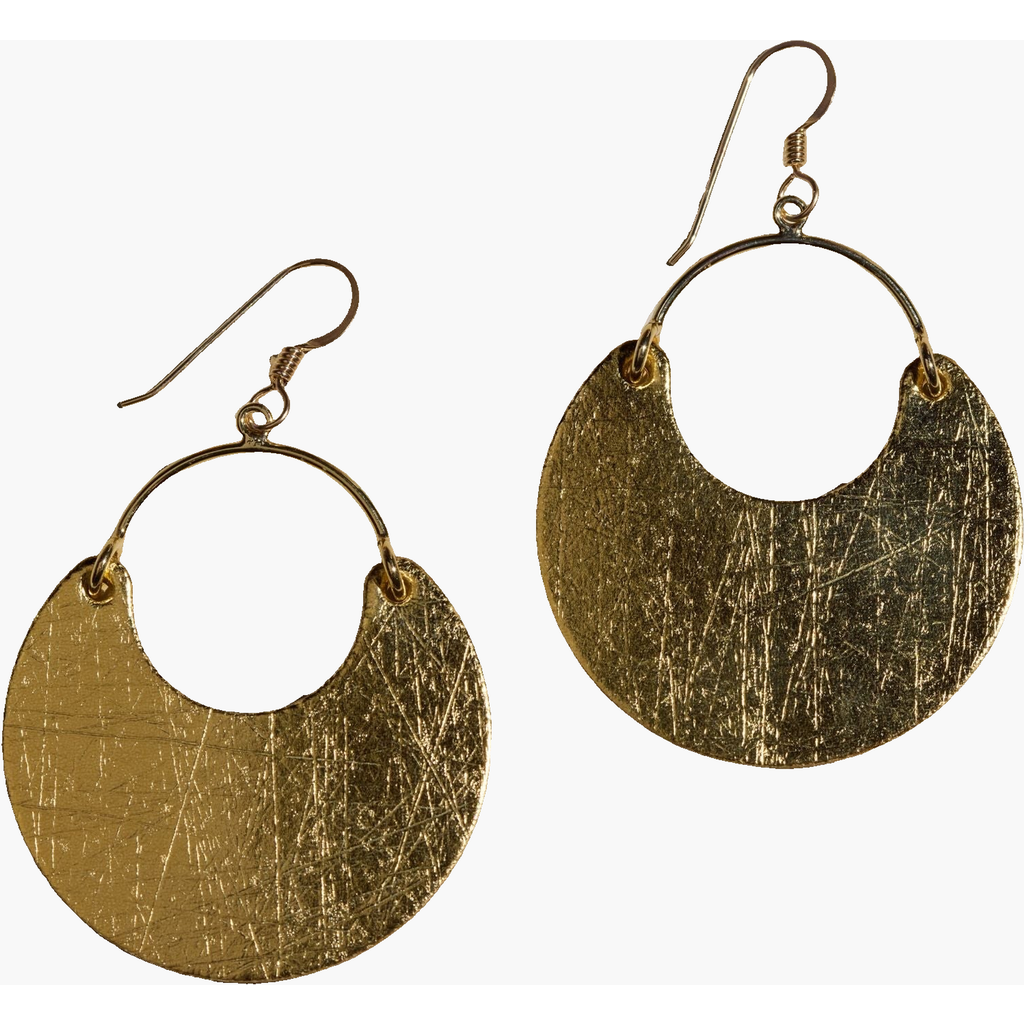 Nickel & Suede Ninas Earrings In Vintage Gold