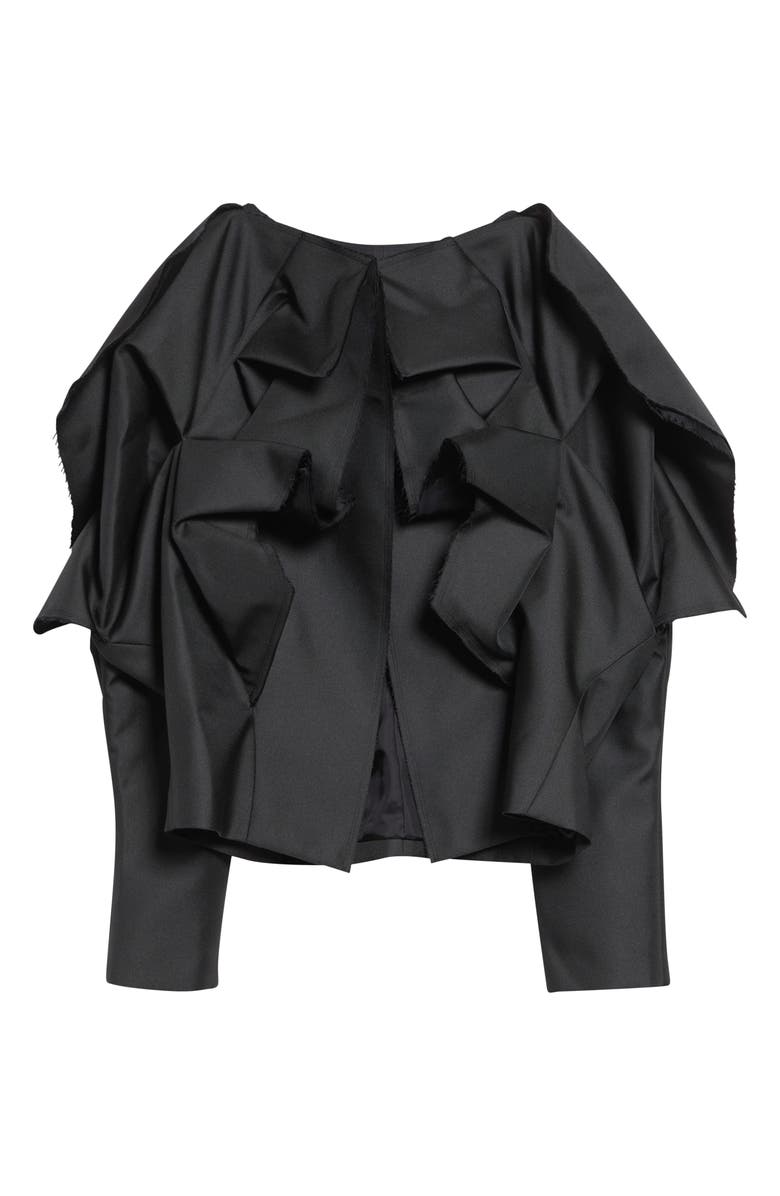 Comme des Garçons Open Front Gabardine Jacket, Main, color, Black