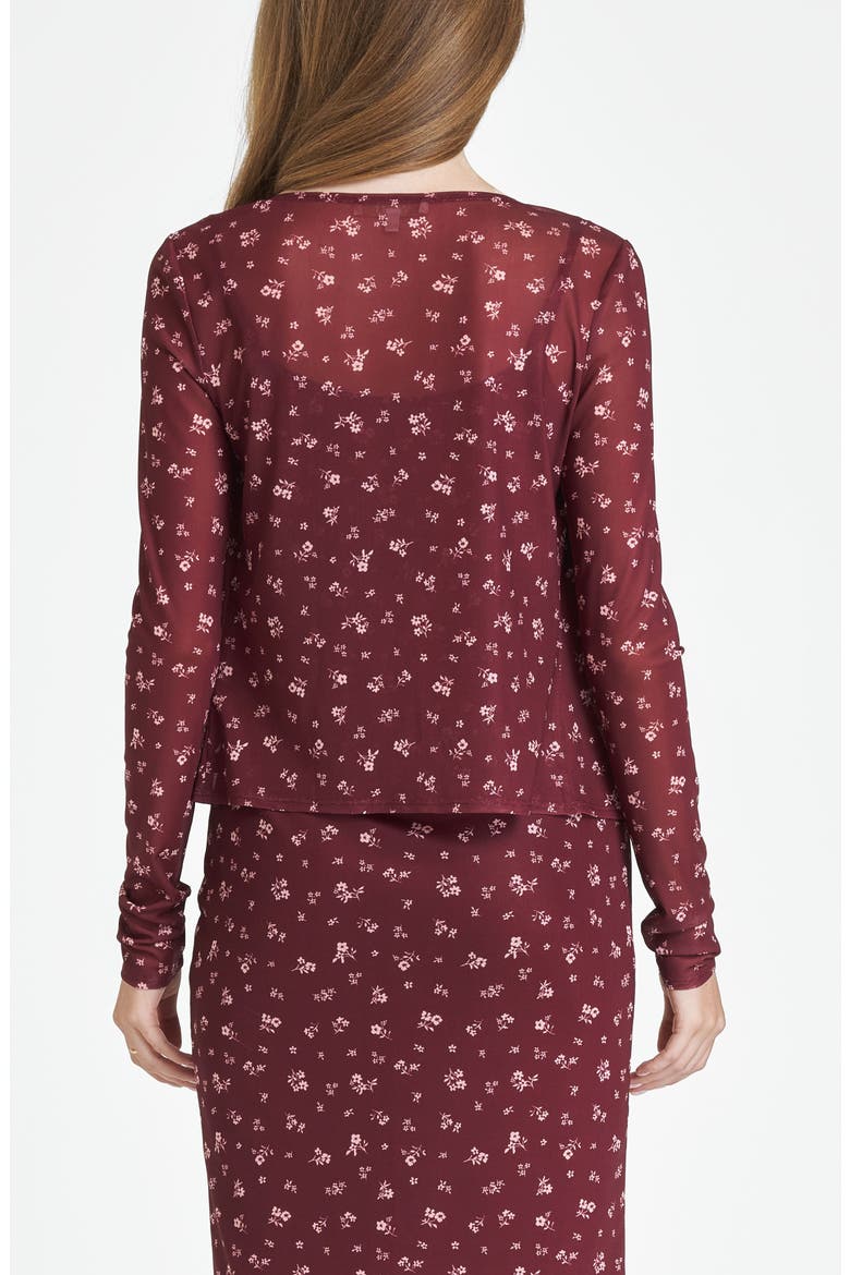 Maude Camisole & Cardigan Set, Alternate, color, BURGUNDY DITSY