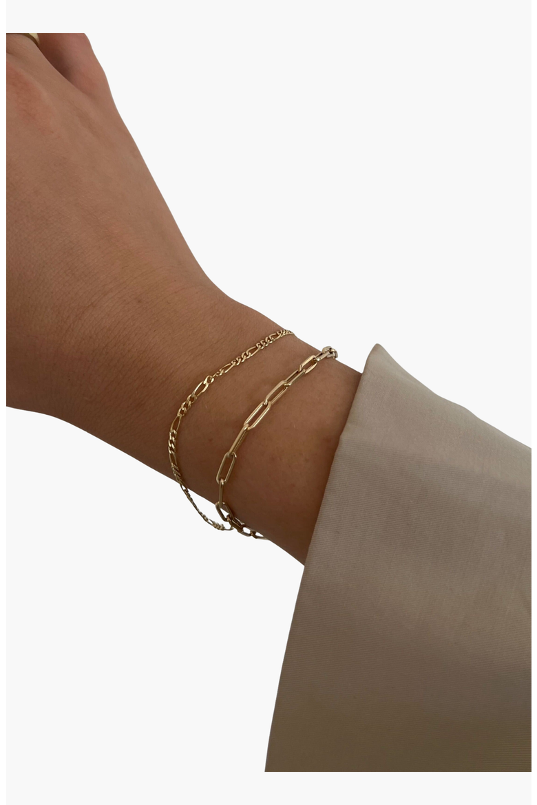 Paperclip Link Chain Bracelet, Alternate, color, Gold