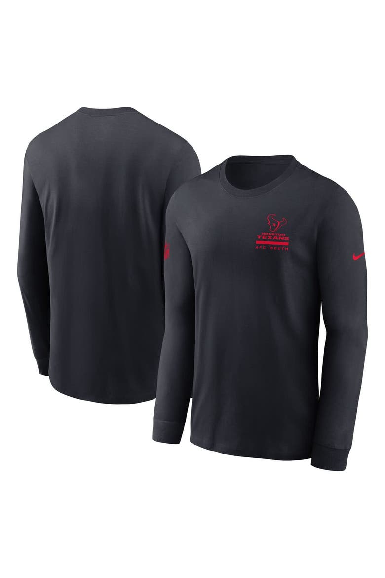 Men's Nike Navy Houston Texans Sideline Performance Long Sleeve T-Shirt, Main, color, Navy