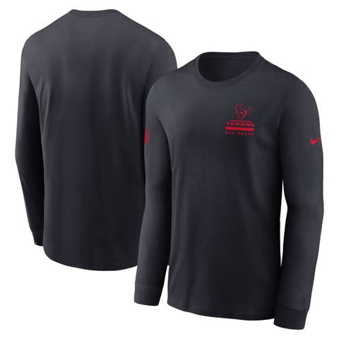 Men's Nike Navy Houston Texans Sideline Performance Long Sleeve T-Shirt