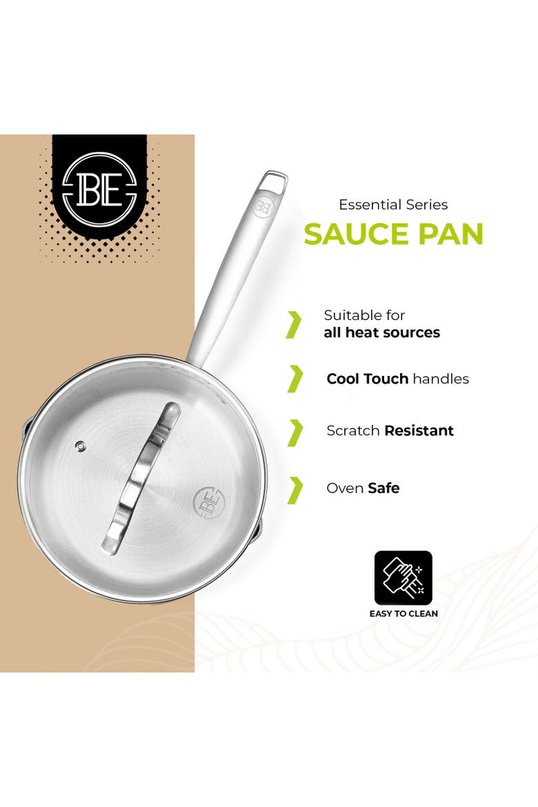 Essential Series - Sauce Pan with Lid, Alternate, color, 8"