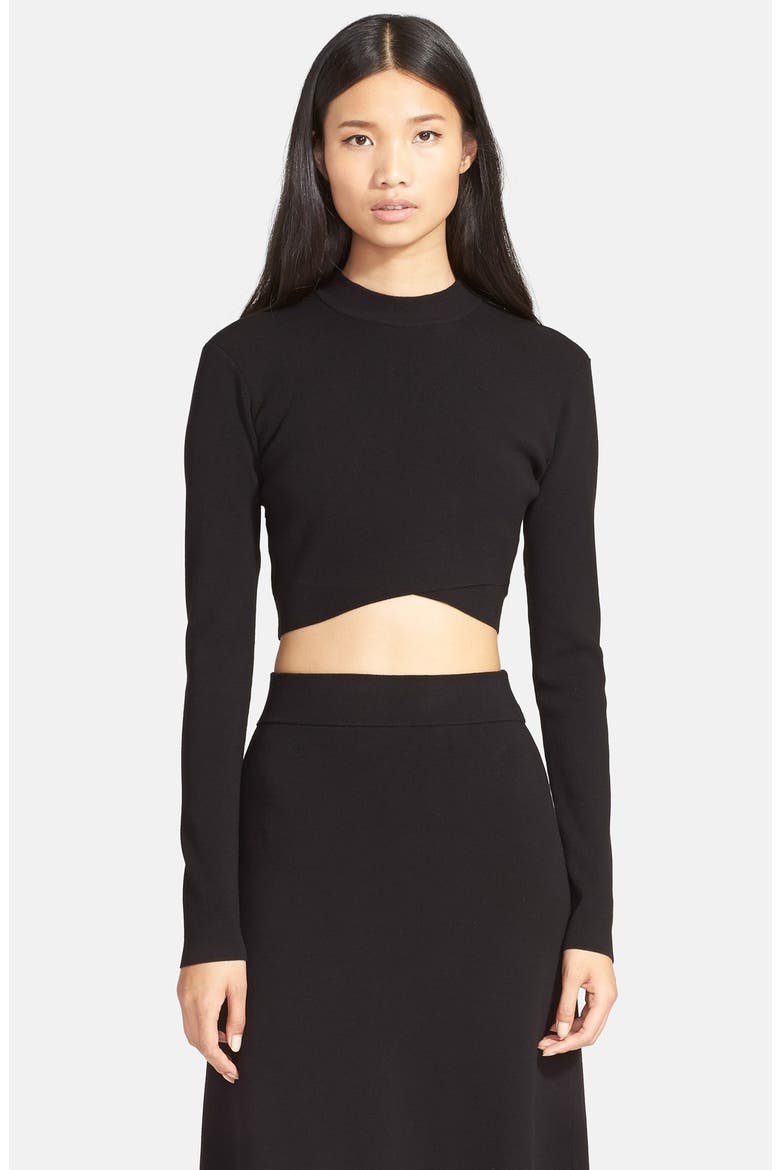 'Ford' Crop Sweater, Main, color, BLACK