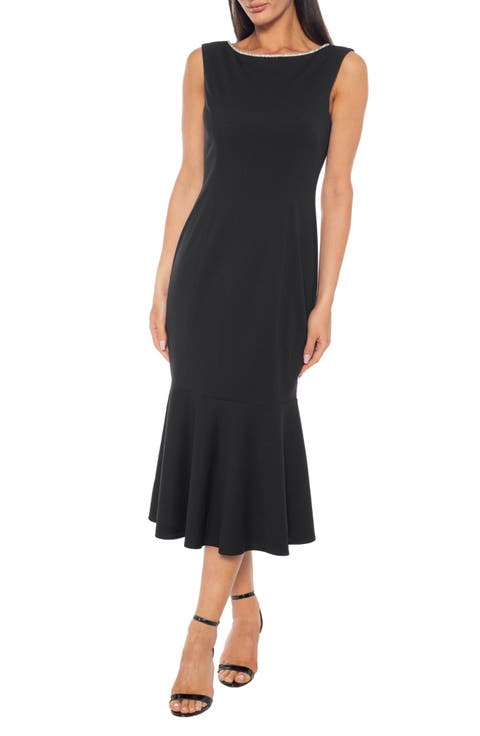 Rhinestone Bow Back Midi Dress