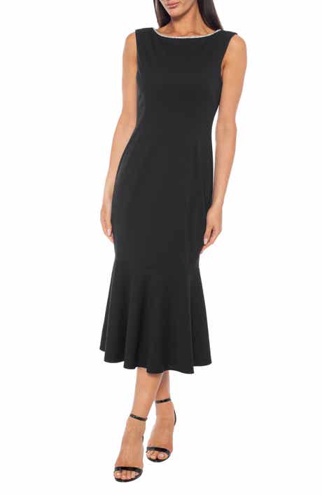 Marina Rhinestone Bow Back Midi Dress