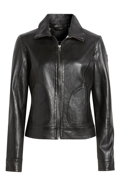 Mauritius Lusan Leather Moto Jacket In Black