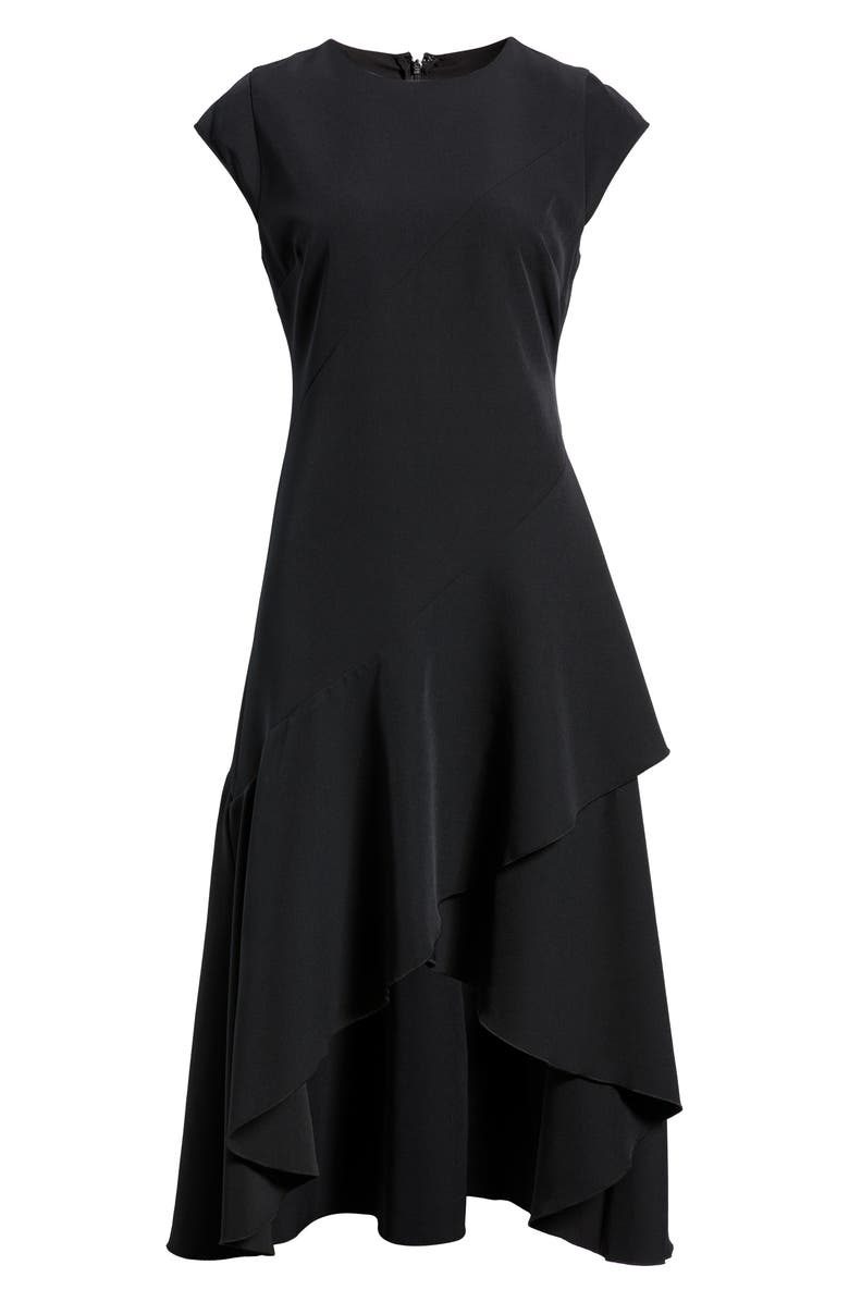Chelsea28 Cap Sleeve High Low Midi dress, Alternate, color, Black
