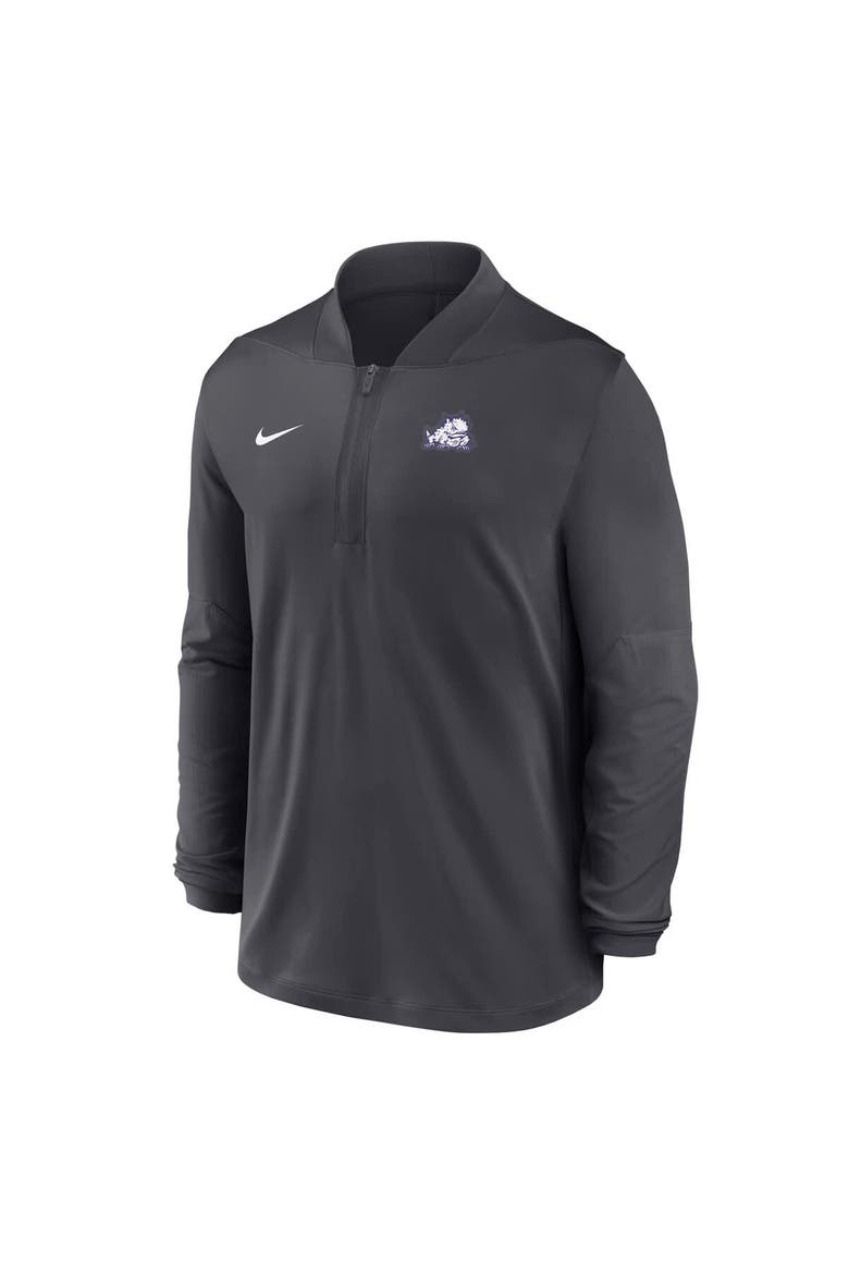 Men's Nike  Anthracite TCU Horned Frogs Dri-FIT Half-Zip Pullover, Alternate, color, Anthracite