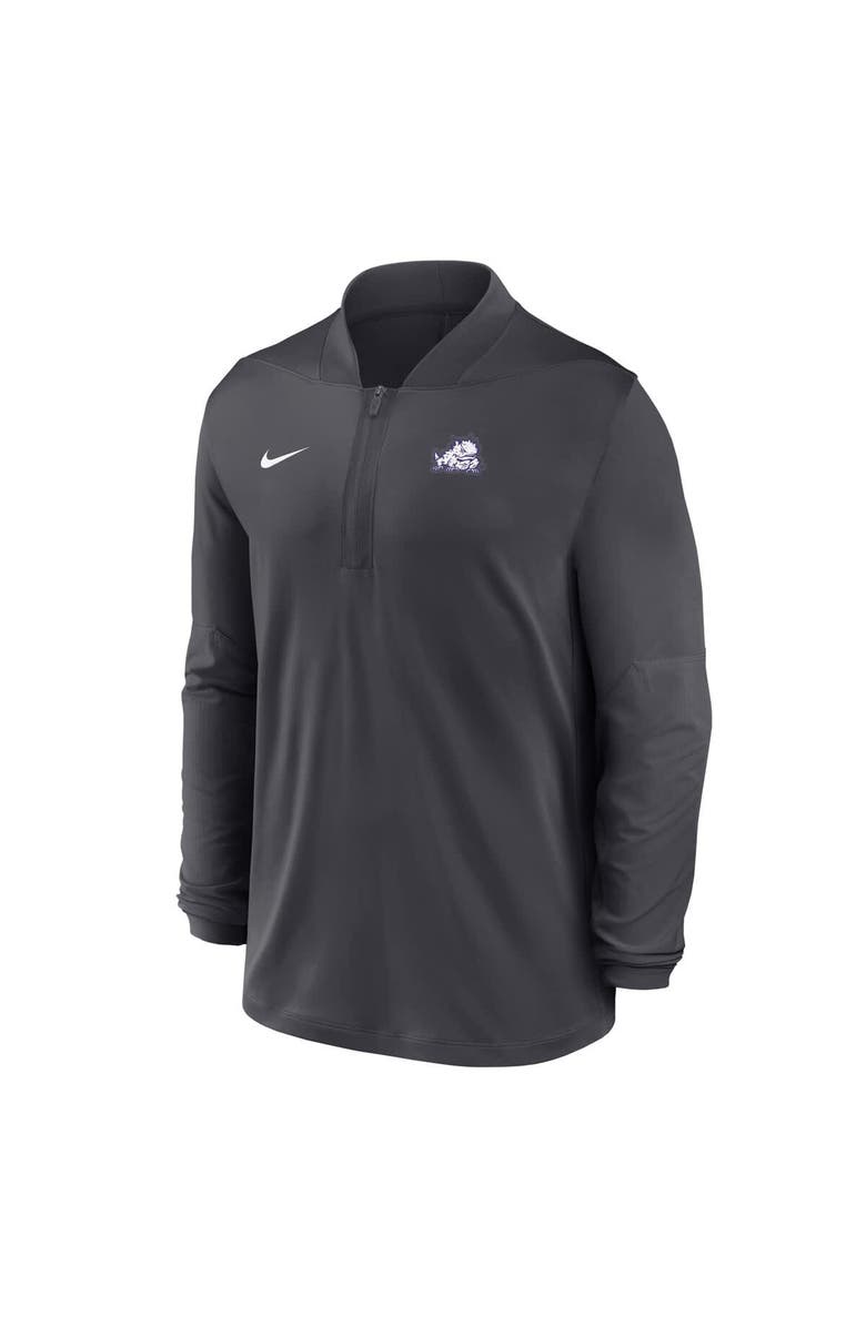 Nike Men's Nike  Anthracite TCU Horned Frogs Dri-FIT Half-Zip Pullover, Alternate, color, Anthracite
