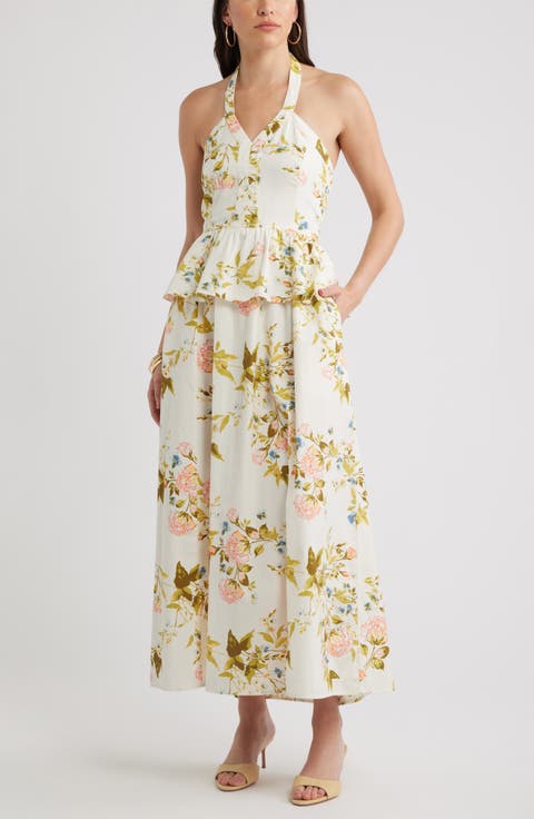 Peplum Halter Dress