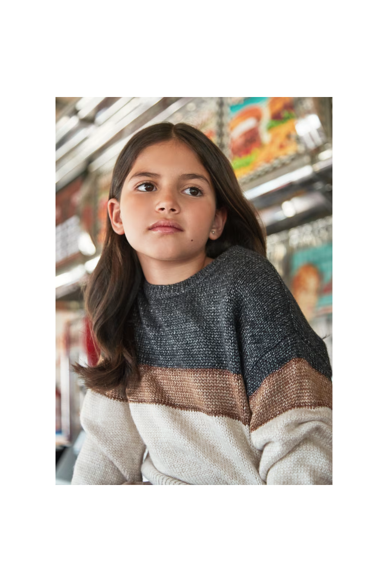 Color Block Sweater, Alternate, color, Beige