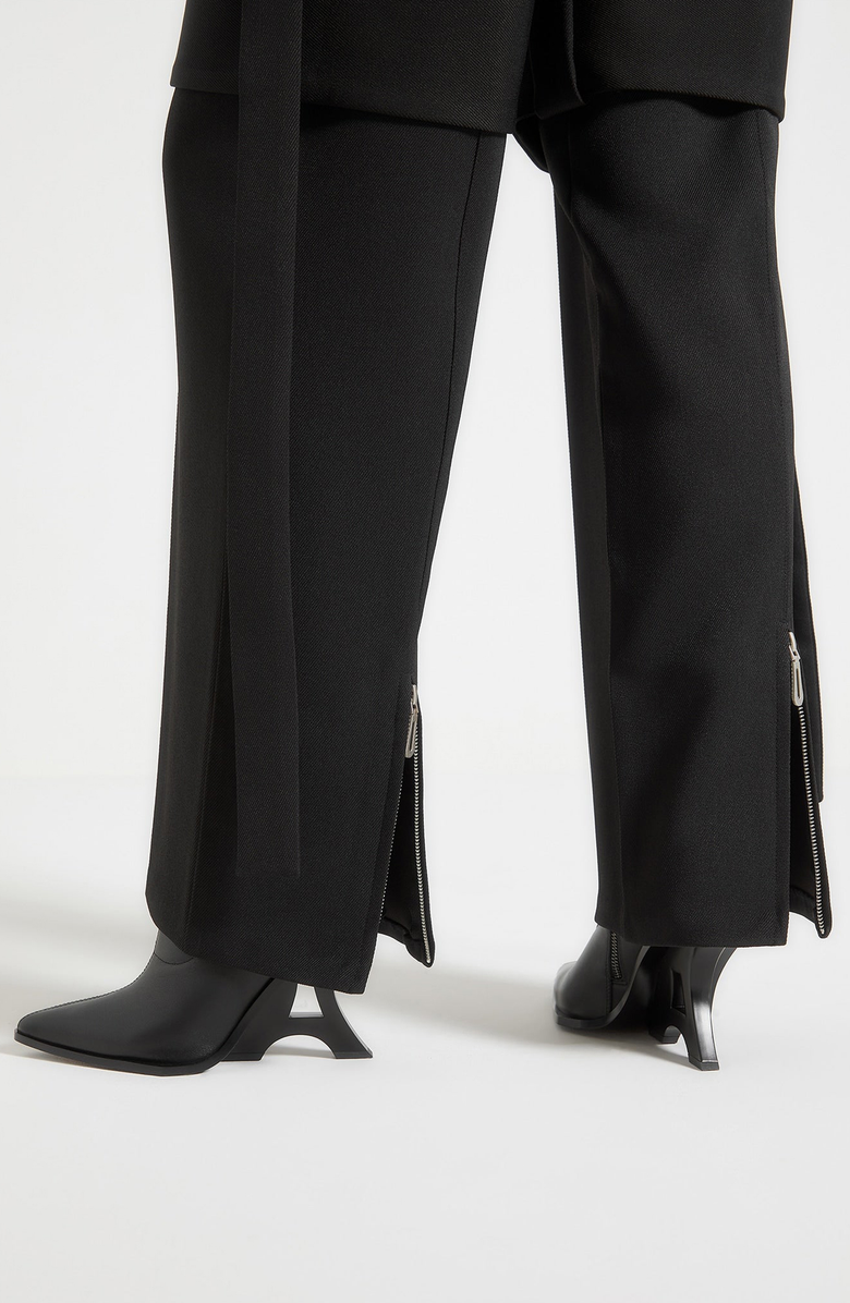 Manière De Voir Isabelle Tailored Belted Strap Detail Trousers, Alternate, color, Black