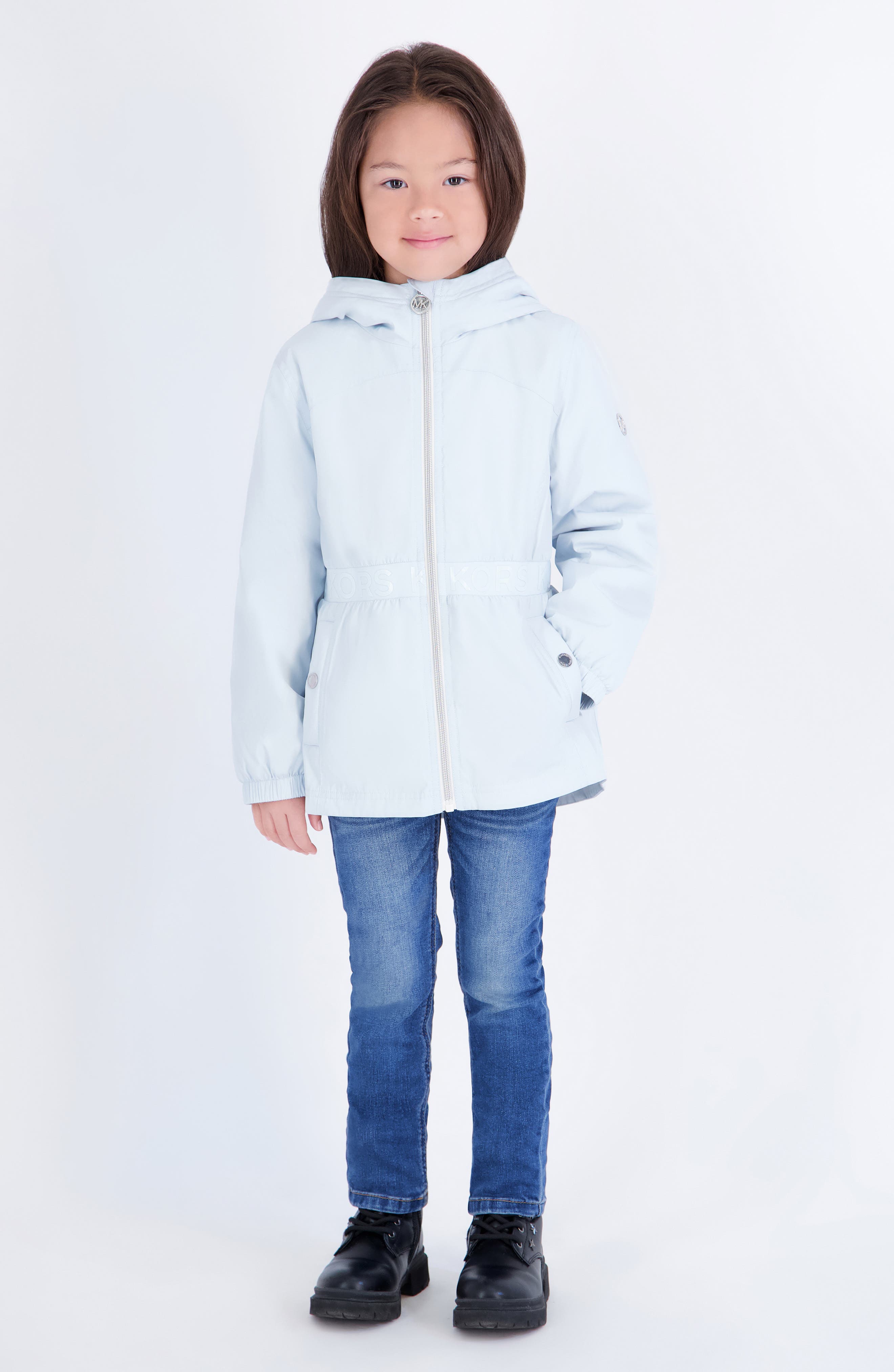 Kids' Logo Waist Hooded Anorak Rain Jacket