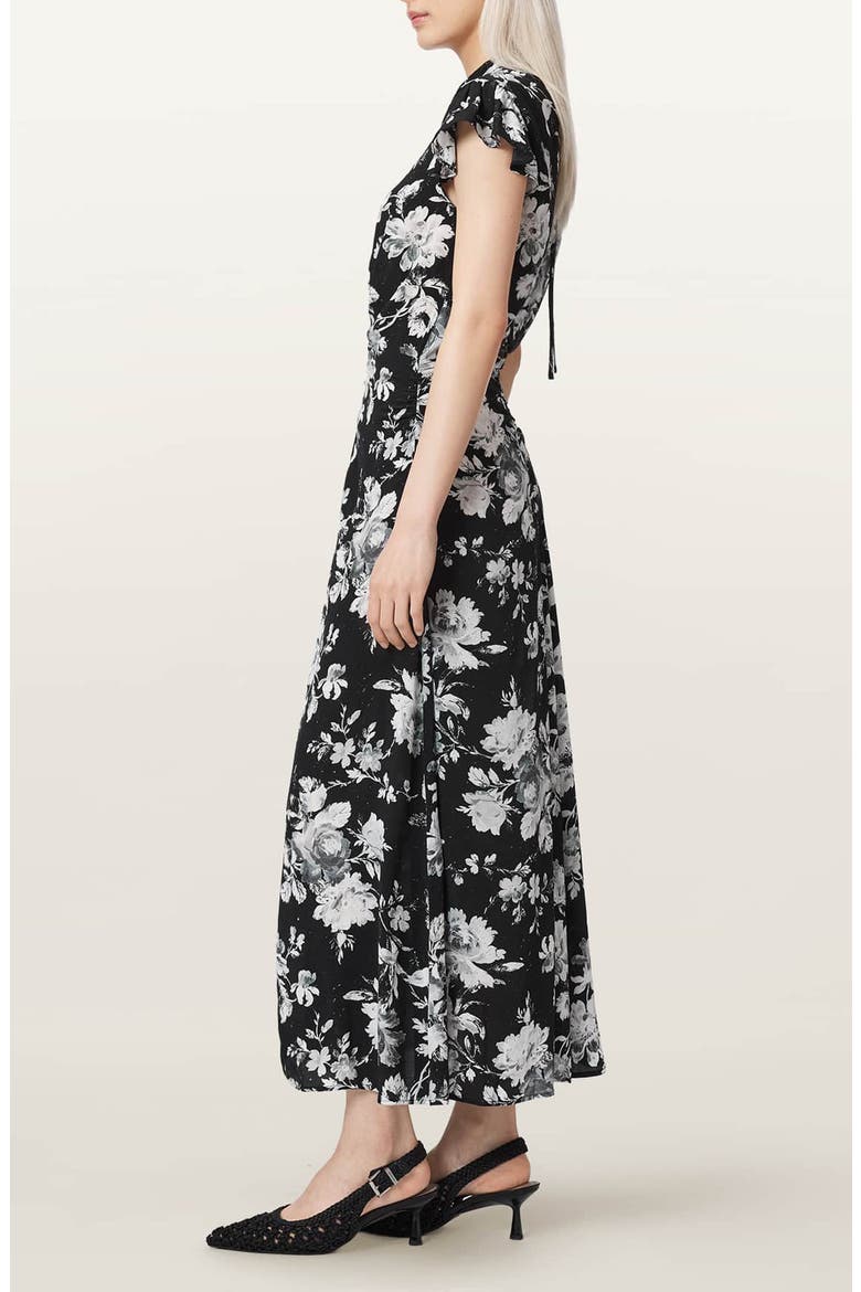 Lolita Floral Maxi Dress, Alternate, color, JARDINA MONO BLACK