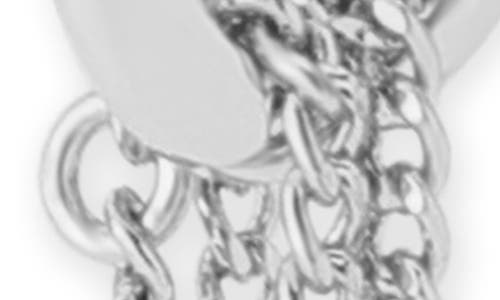 Allsaints Mismatch Stud & Chain Drop Earrings In Metallic