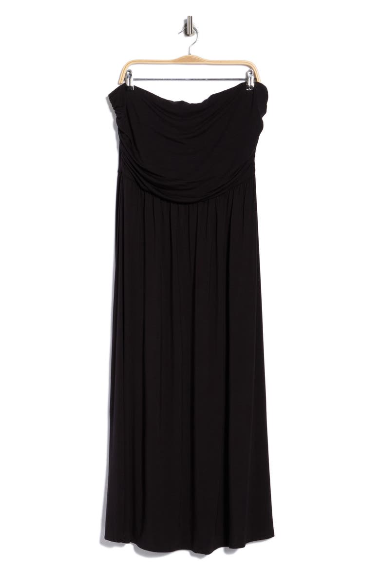 Strapless Maxi Dress, Main, color, BLACK