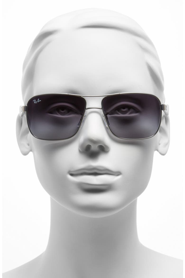 59mm Pilot Sunglasses, Alternate, color, MATTE SILVER