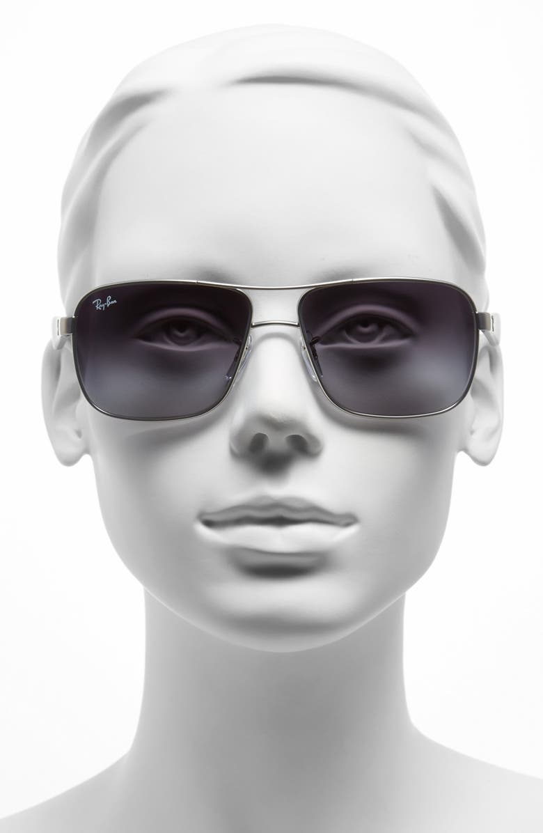 Ray-Ban 59mm Pilot Sunglasses, Alternate, color, Silver/ Grey Gradient