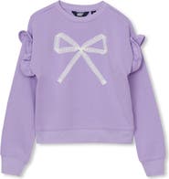Lands' End Girls Long Sleeve Ruffle Sweatshirt