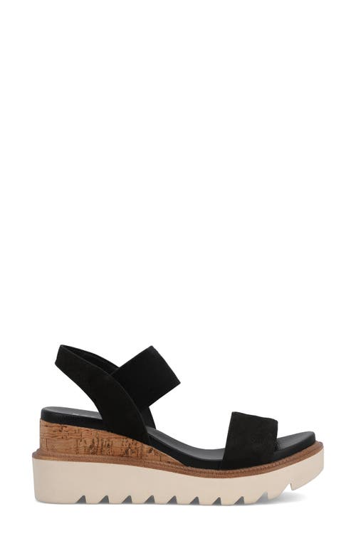 Mia Olany Platform Wedge Ankle Strap Sandal In Black