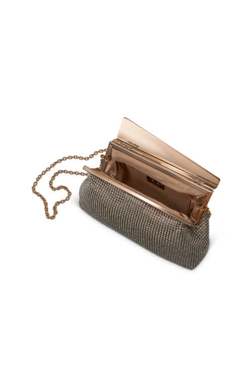 Jewel Badgley Mischka Ivy Asymmetrical Crystal Pouch Clutch In Gold