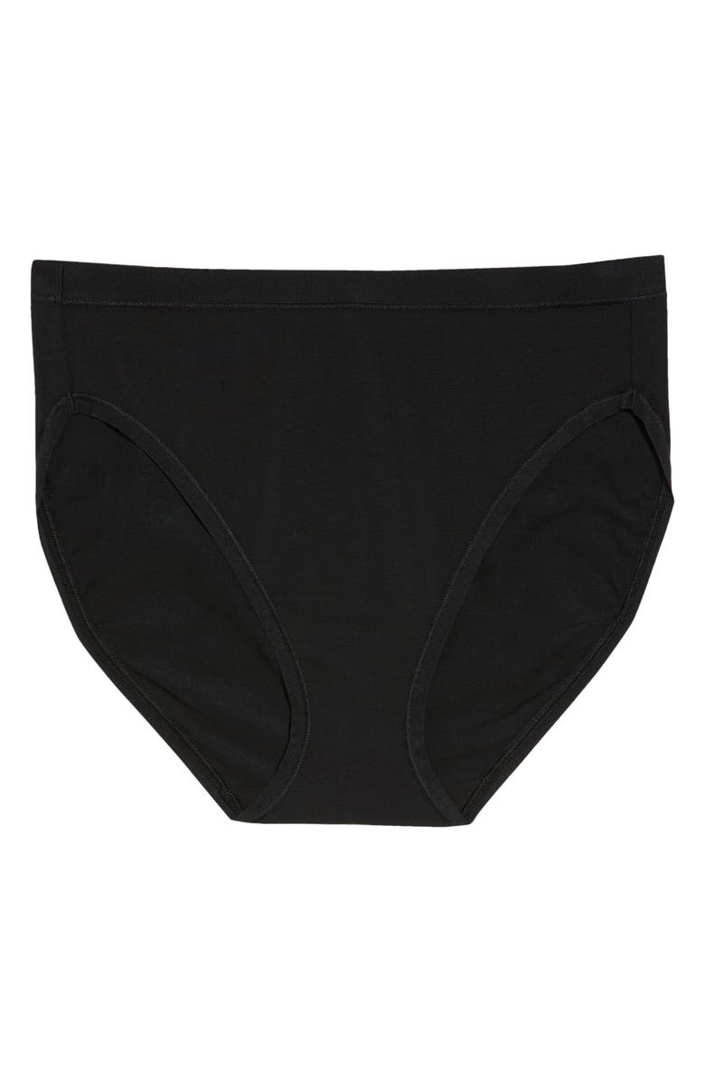 Wacoal Understated Cotton Blend High Leg Briefs, Alternate, color, Black