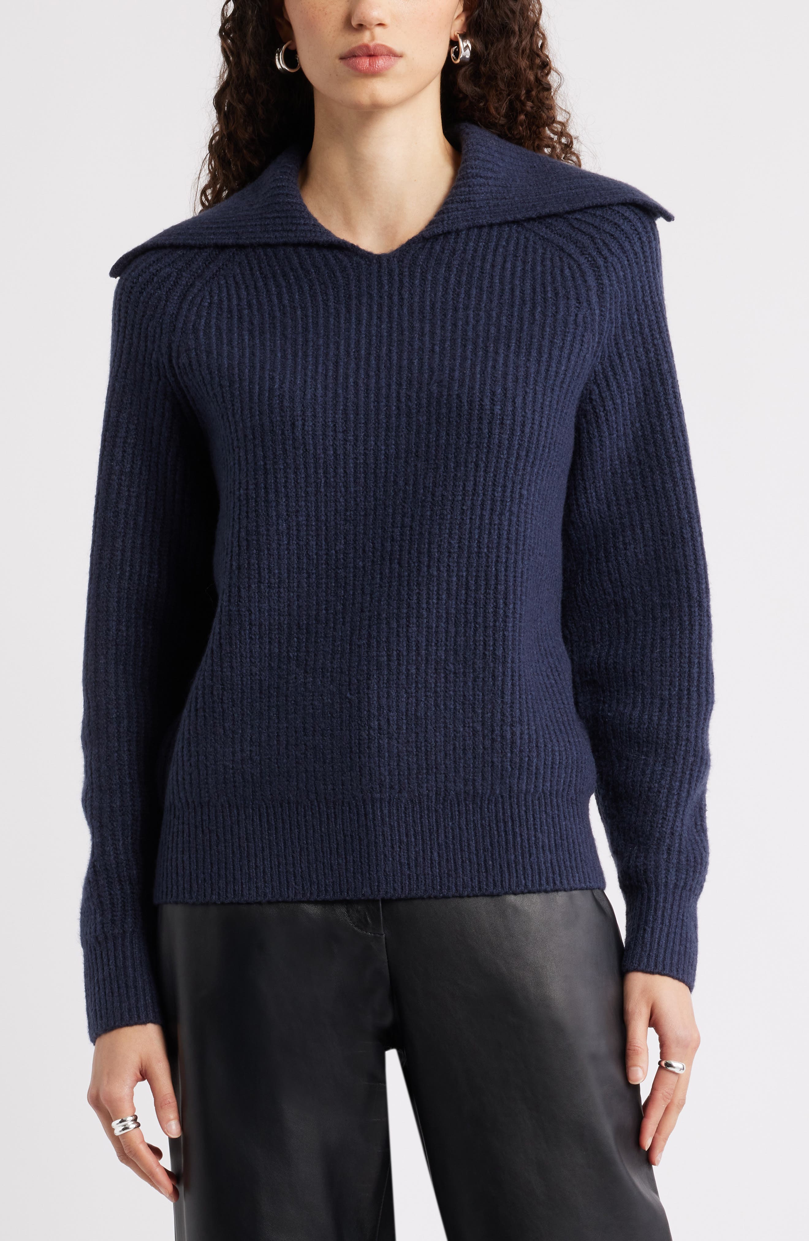 Nordstrom Rib Sailor Collar Sweater