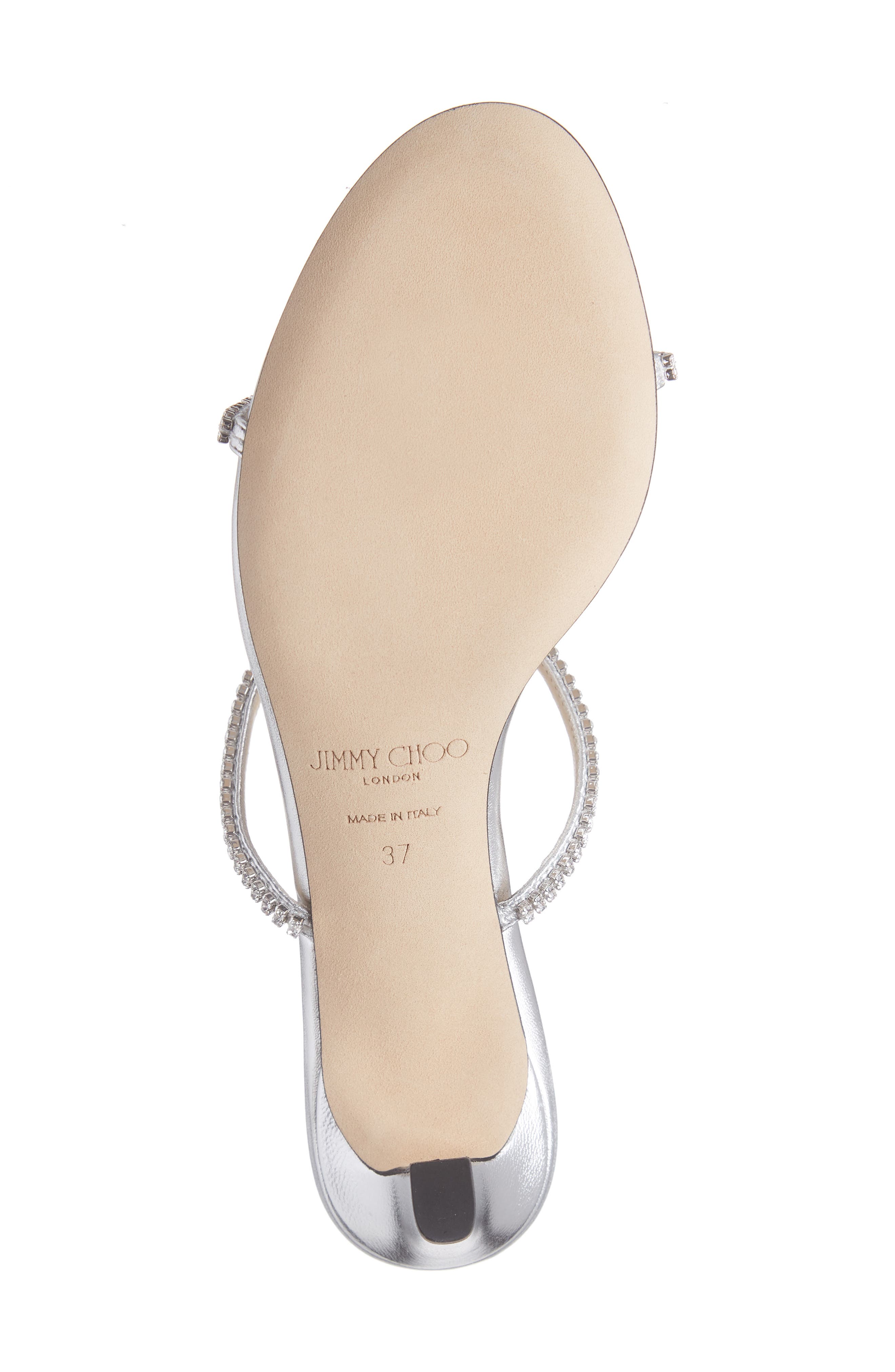 Brea Crystal Embellished Slide Sandal, Alternate, color, SILVER/ CRYSTAL