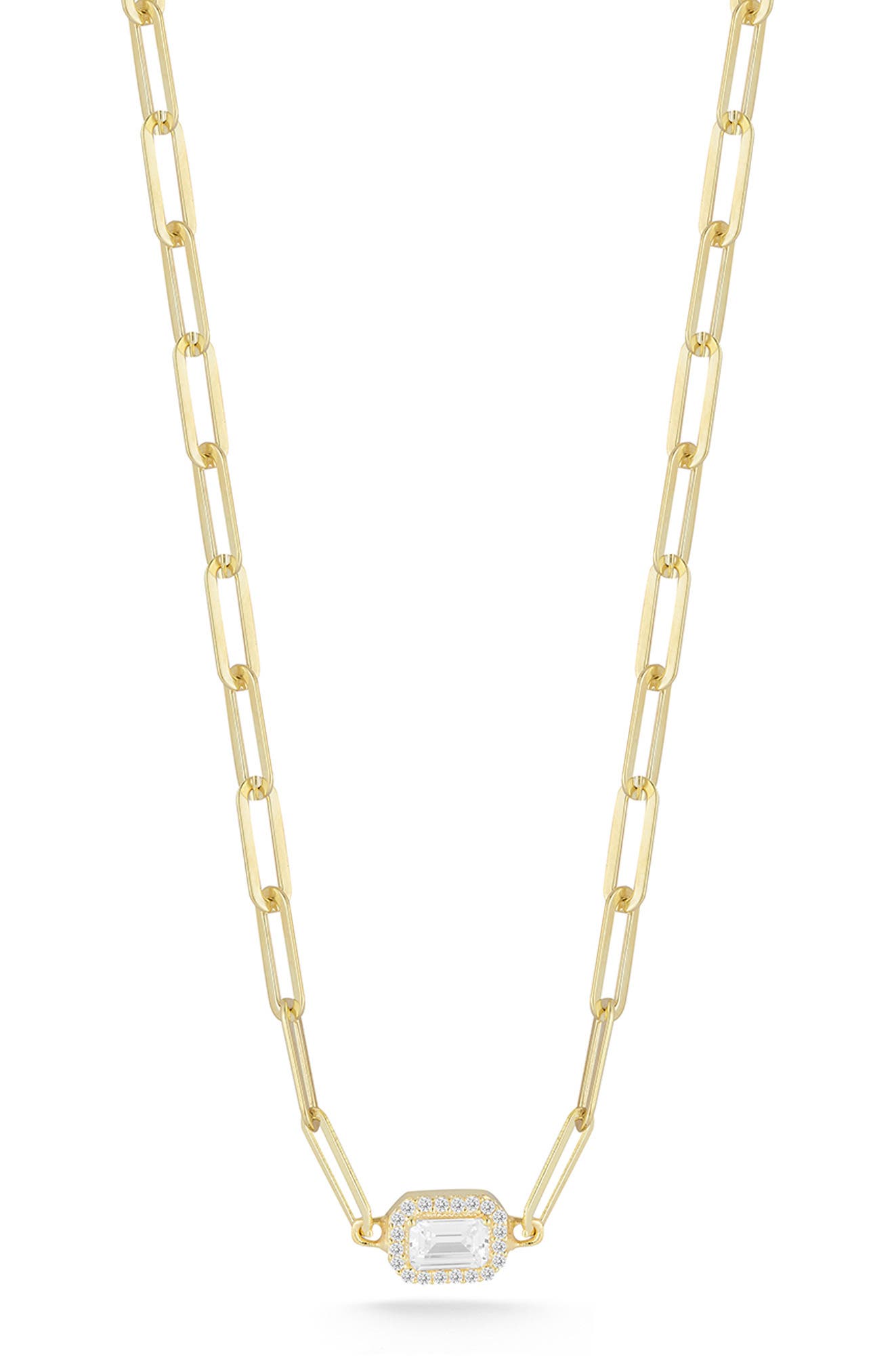 GLAZE JEWELRY Cubic Zirconia Paper Clip Necklace
