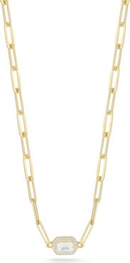 GLAZE JEWELRY Cubic Zirconia Paper Clip Necklace