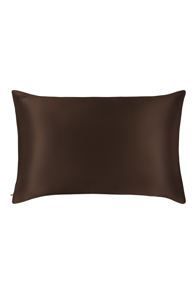 Pure Silk Queen Pillowcase, Alternate, color, CHOCOLATE
