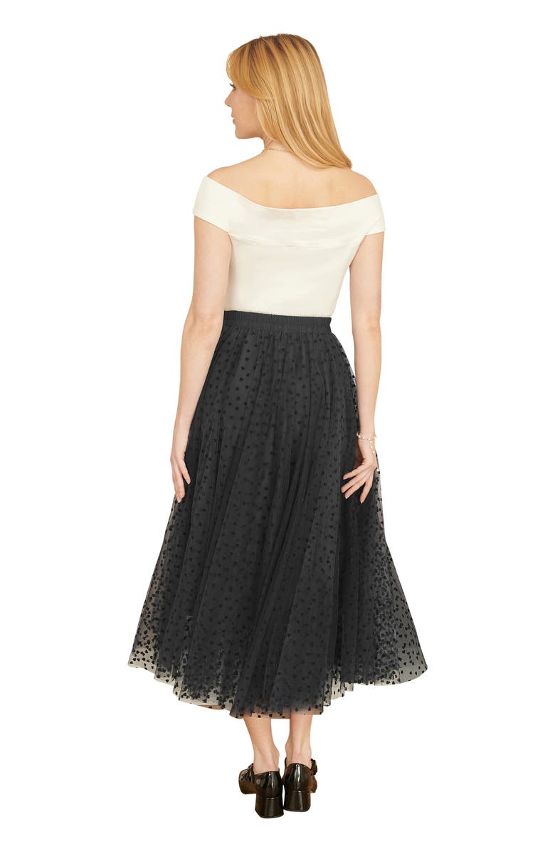 Yumi Mesh Heart Print Tulle Skirt, Alternate, color, Black