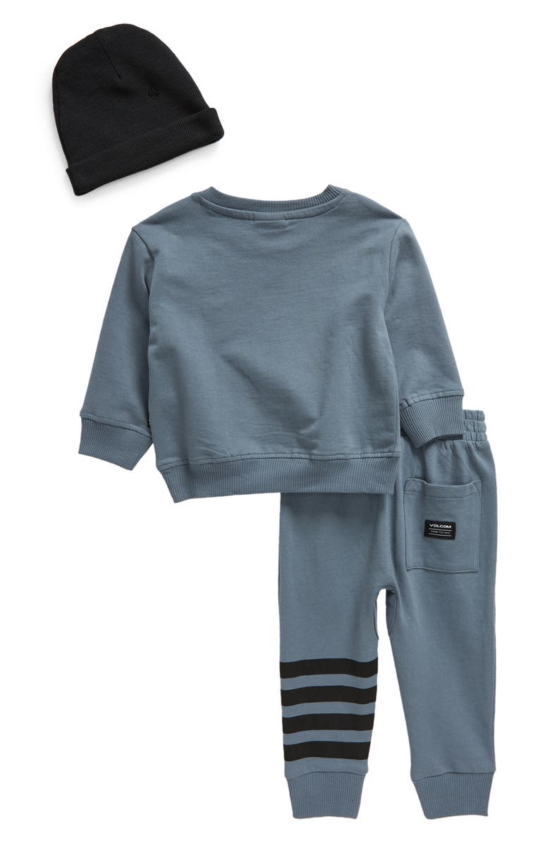 Volcom Sweatshirt, Joggers & Hat Set, Alternate, color, Caspian Sea