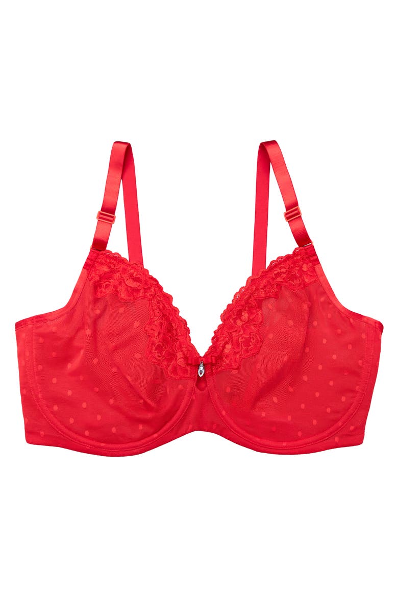 Sheer Whisper Full Coverage Unlined Underwire Bra, Alternate, color, DIVA RED