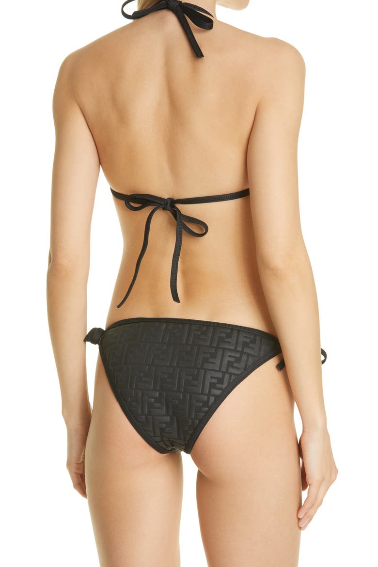 Fendirama FF Logo Two-Piece Swimsuit, Alternate, color, BLACK